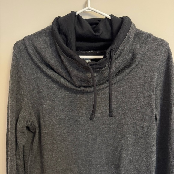 Icebreaker Women's Dark Gray Cowl Neck Sweater - Picture 3 of 10